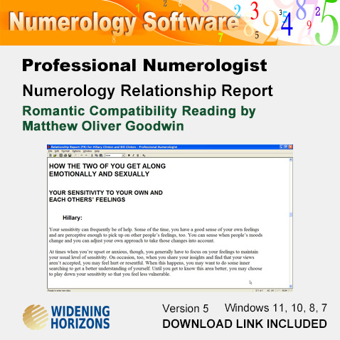 Professional Numerologist: Relationship Report